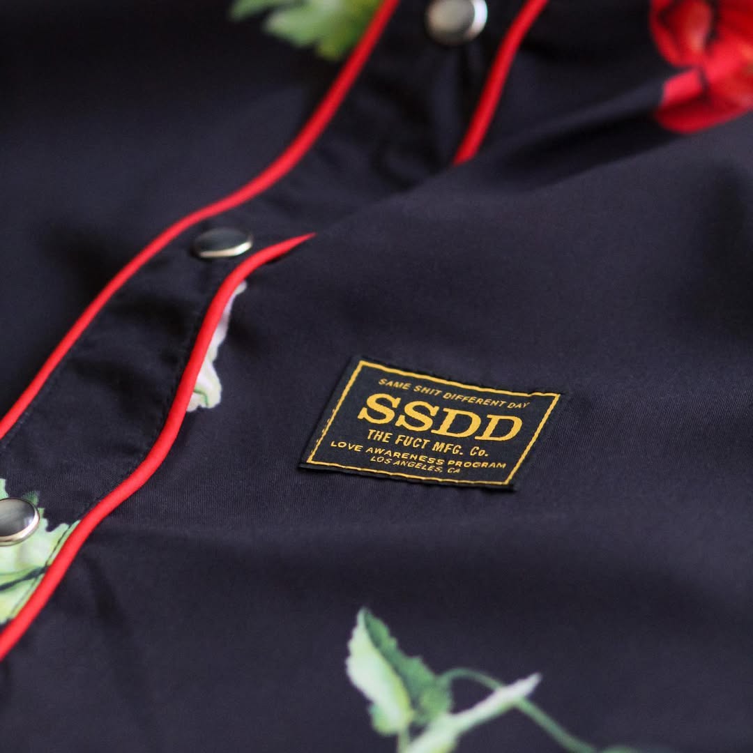 FUCT/ SSDD POPPY FLOWER WESTERN SHIRT