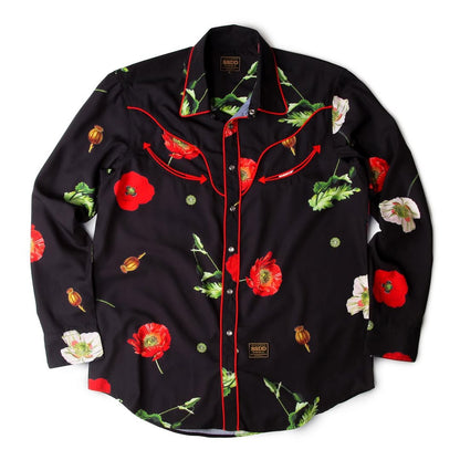 FUCT/ SSDD POPPY FLOWER WESTERN SHIRT