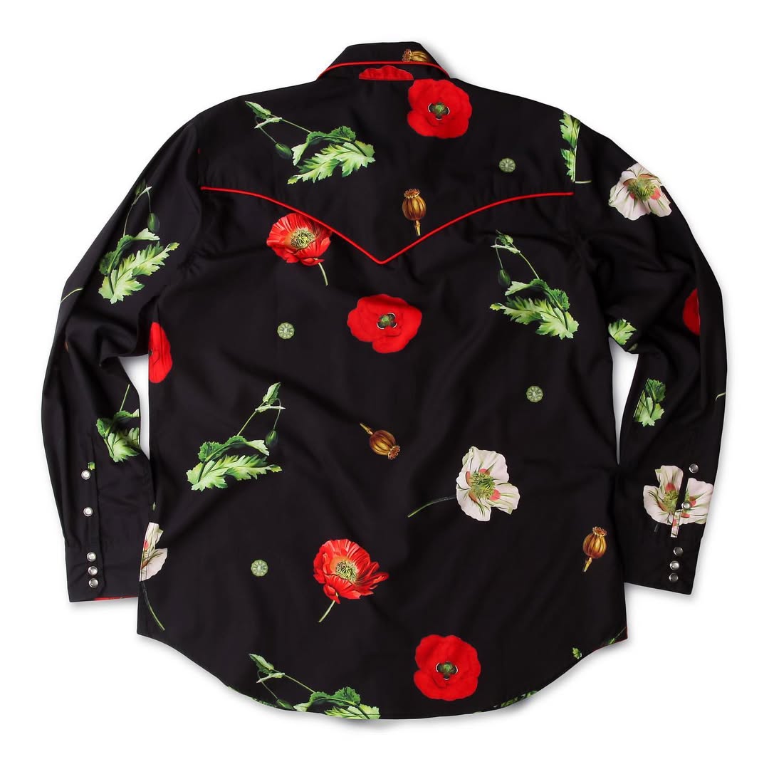 FUCT/ SSDD POPPY FLOWER WESTERN SHIRT