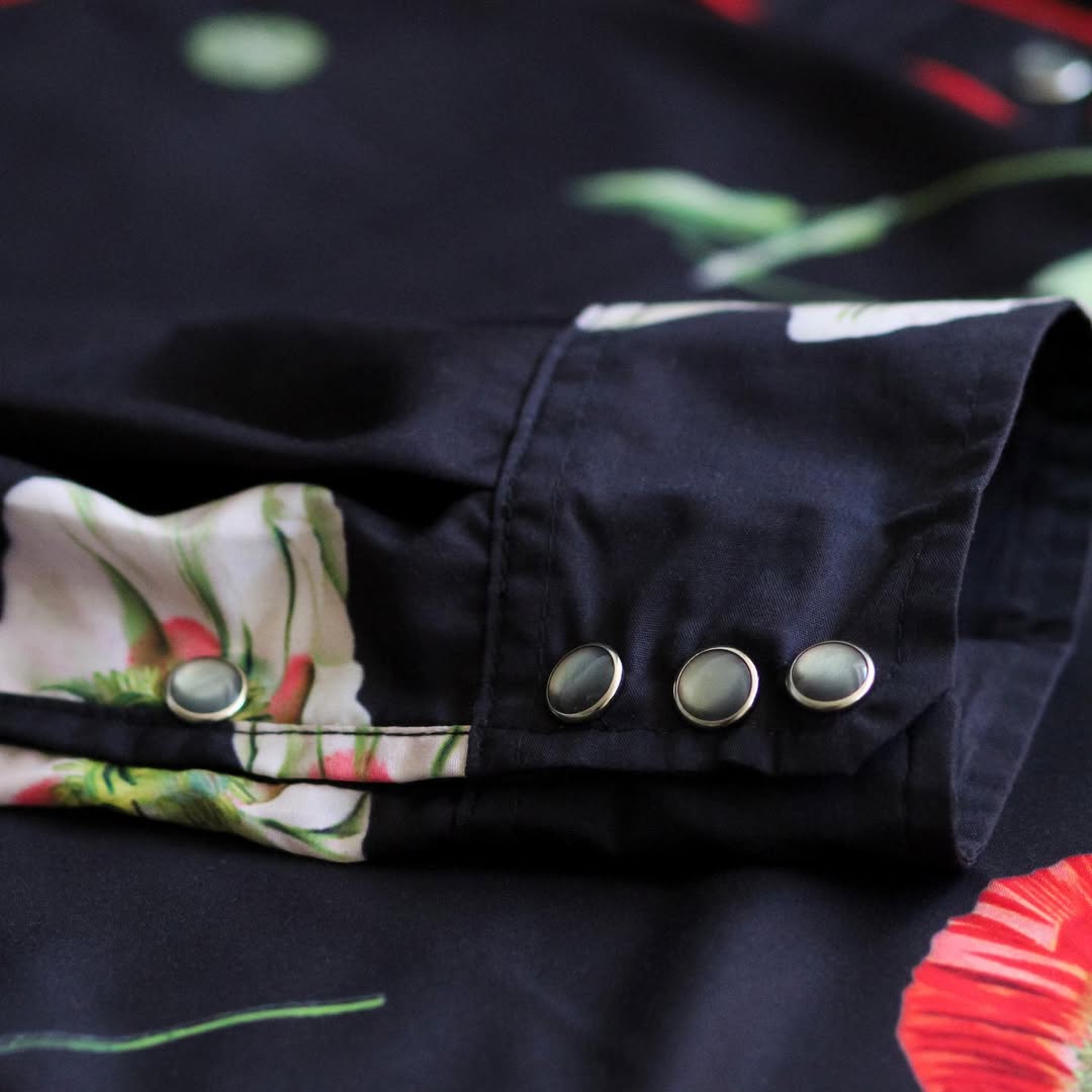 FUCT/ SSDD POPPY FLOWER WESTERN SHIRT